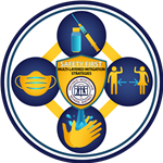 "Lead the Way - Safety Today" Multi-layered Mitigation Strategies Click Here to Learn More. Showcasing a mask, hand washing, needle, and distancing