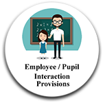 Employee/Pupil Interaction Provisions Clickable button - Has A Teacher and student cartoon image