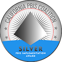 PBIS Silver Implementation Award 3 dimension looking pyramid in silver color